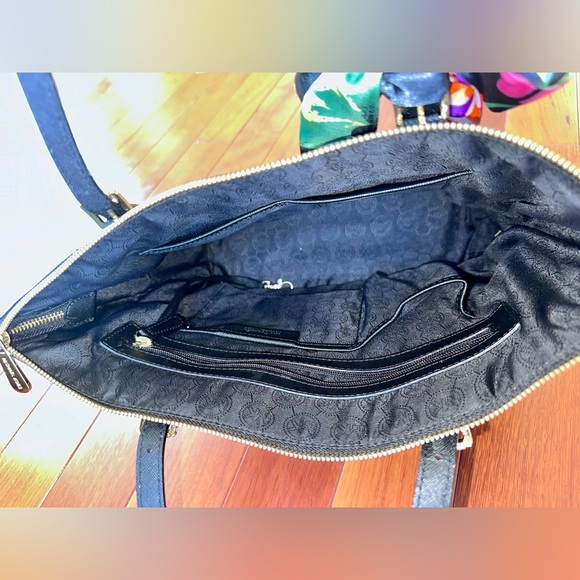 Michael Kors Black Tote with Floral Scarf - Picture 6 of 9